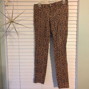 Pilcro Floral Corduroy Skinny Leg Pants Size 27